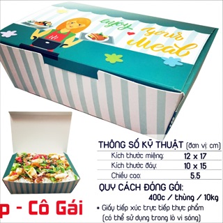 100c hộp cơm cô gái xanh