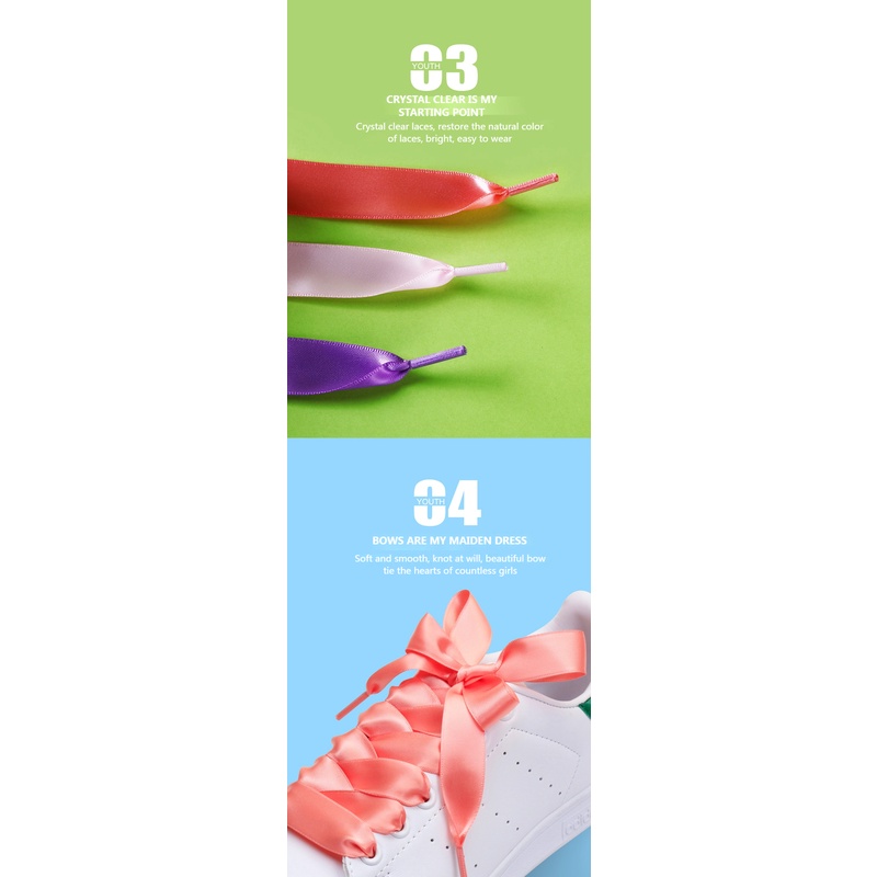 1 Cặp Dây Buộc Giày Bằng Lụa Satin Chất Lượng Cao 22 Màu 80/100/120cm