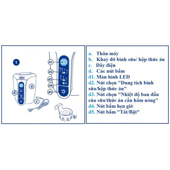 Máy Hâm Sữa Và Thức Ăn Điện Tử 7390 Chicco  CHO BÉ