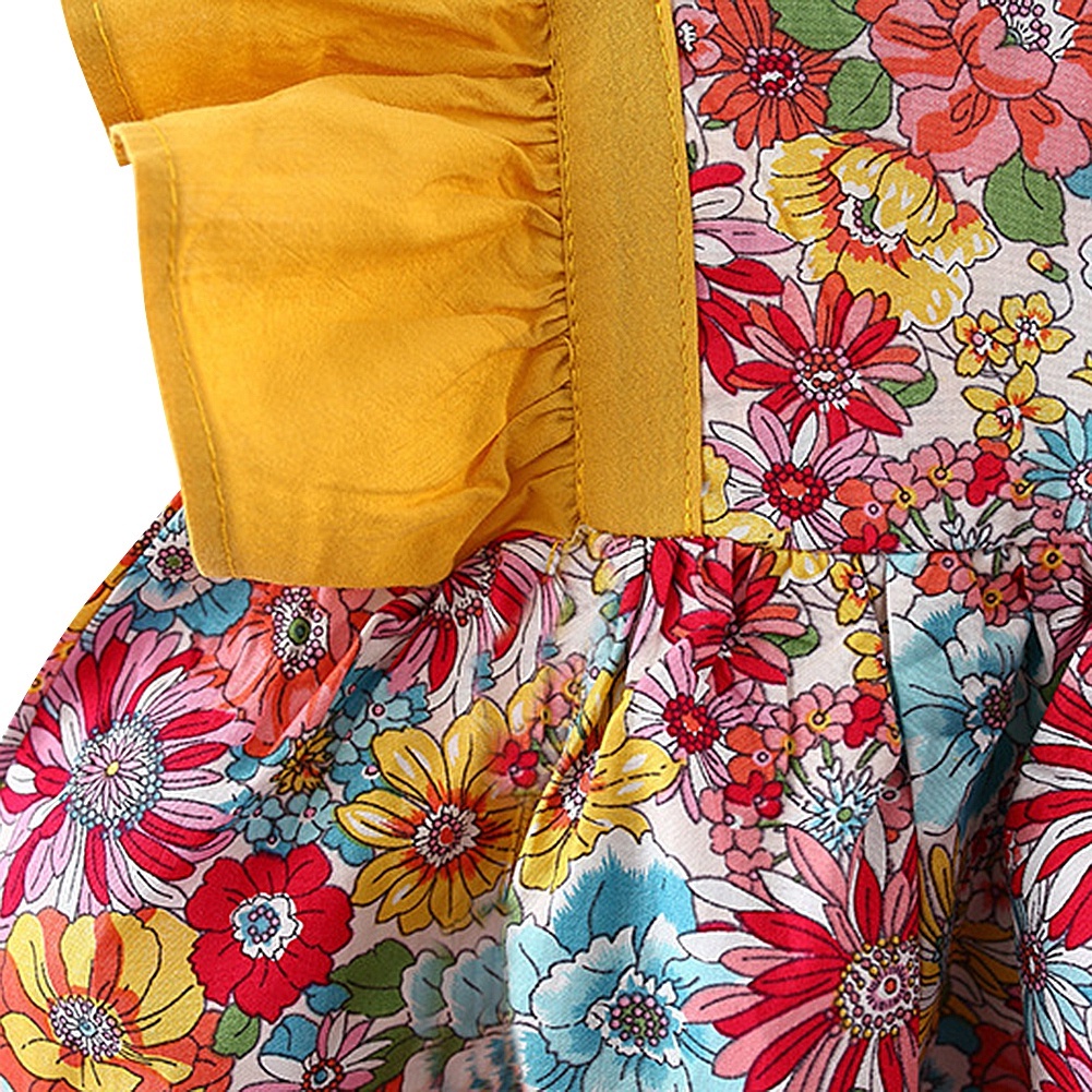 Đầm Hai Dây Họa Tiết Hoa Kèm Mũ Dáng Chữ A Xinh Xắn Cho Bé Gái