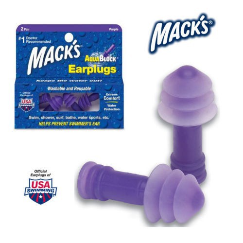 Bộ 2 đôi nút bịt tai chống nước dùng cho bơi lội Aqua Block thương hiệu Mack's (USA)
