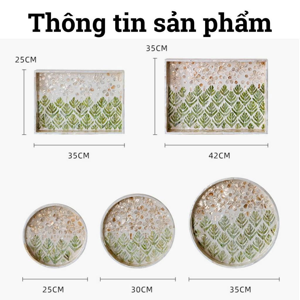 Khay Trà Khảm Trai Cao Cấp BAMBOOO ECO Để Trái Cây Đồ Trang Sức Phong Cách Bắc Âu Để Trong Phòng Ngủ Phòng Khách Đa Năng