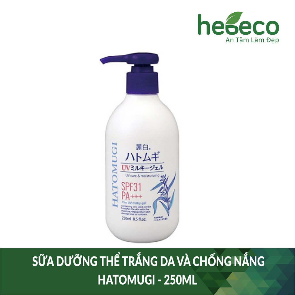 ( Hàng Chính hãng) Sữa dưỡng thể trắng da và chống nắng Hatomugi - 250ml