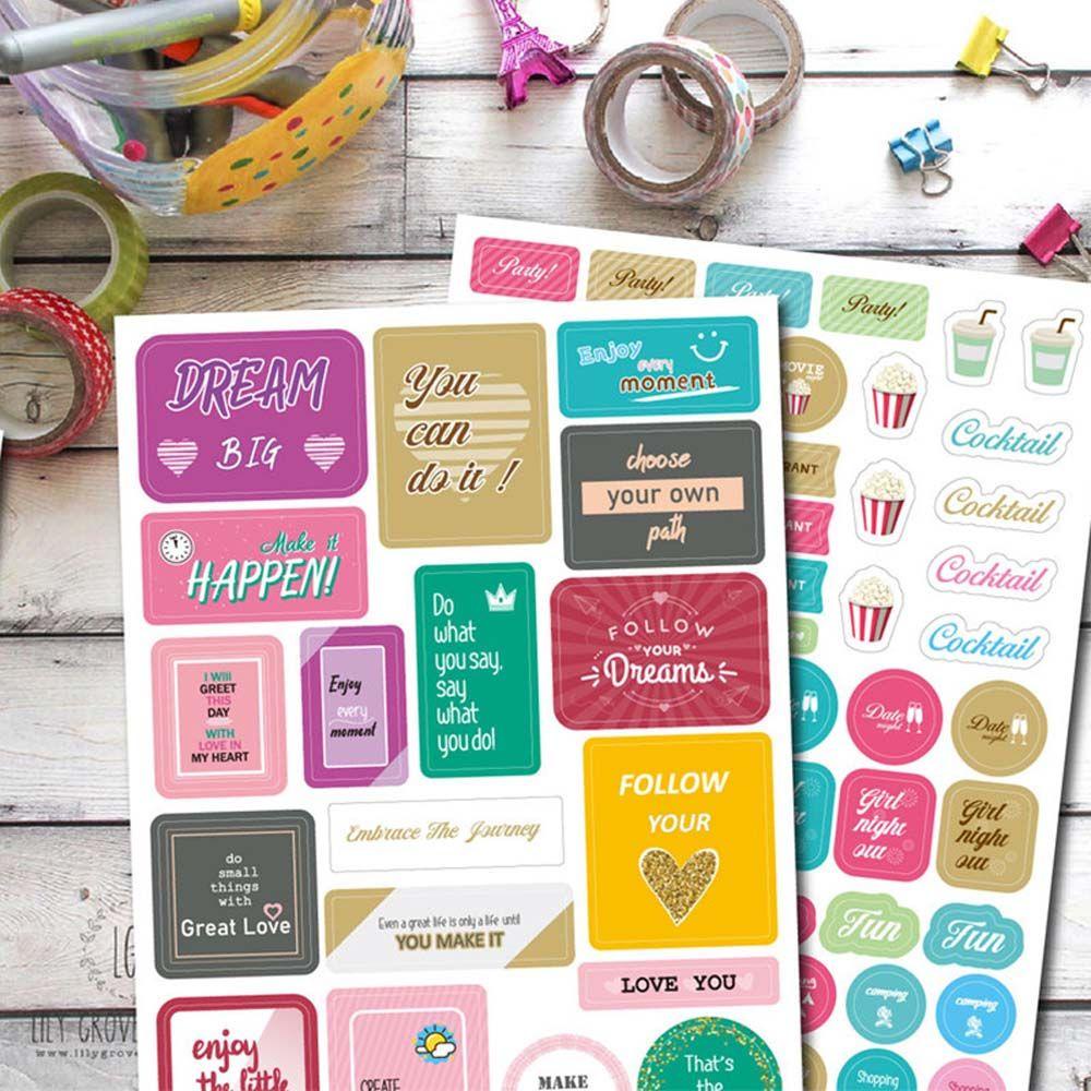 Miếng Dán Trang Trí Sổ Tay / Nhật Ký Tự Dính Chống Thấm Nước Họa Tiết Dễ Thương