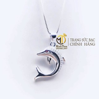 Dây chuyền nữ bạc đẹp,vòng cổ nữ bạc 925 hình cá heo trang sức Minh Thoa JEWELRY