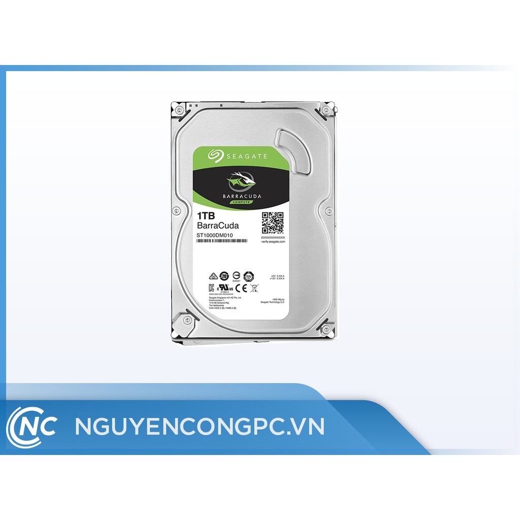 Ổ Cứng HDD Seagate BarraCuda 1TB 7200rpm | Sata3 64MB Cache | Mới, Chính Hãng, Bảo Hành 24 Tháng