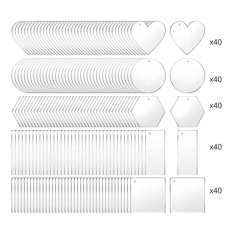 Set 200 Hạt Nhựa Acrylic Trong Suốt Dùng Để Làm Đồ Trang Sức Thủ Công