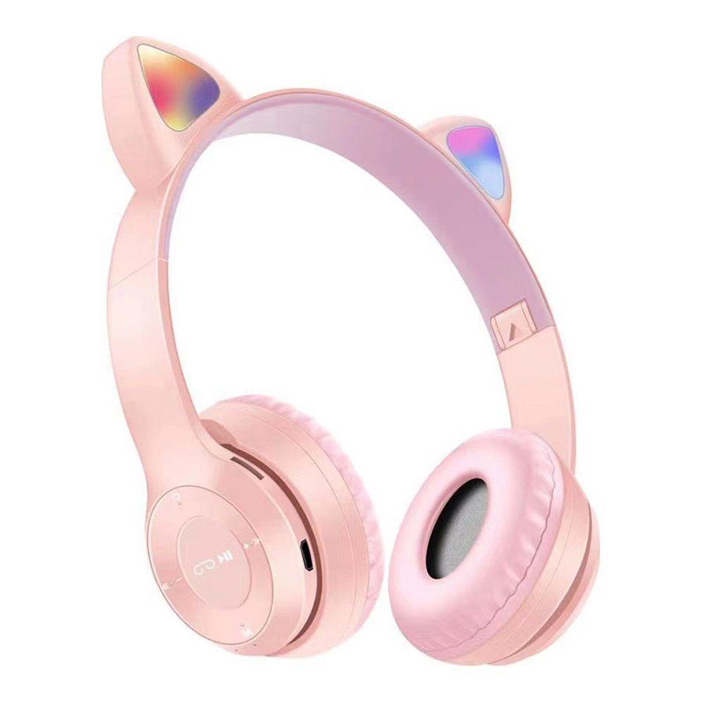 Tai Nghe Chụp Tai Bluetooth Không Dây Chống Ồn Có Đèn LED RGB Kiểu Dáng Dễ Thương