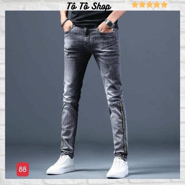 Quần Jean Nam chất Bò cao cấp ❤️FREESHIP❤️ Jean Nam Đen trơn đẹp như hình, chất liệu co giãn mẫu mới Tô Tồ Shop - QJNM88
