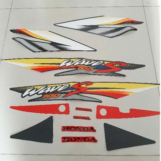 Bộ tem xe WAVE S100 màu vàng cam