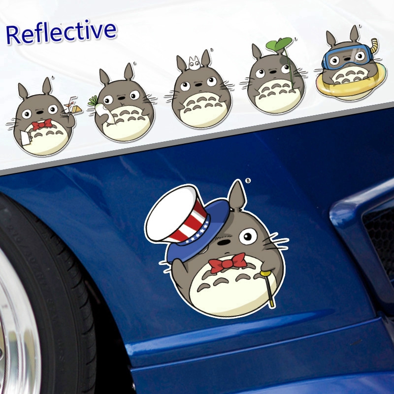Miếng Dán Đề Can Phản Quang Chống Nước In Hình Totoro Dễ Thương Trang Trí Cửa Sổ Xe Hơi / Xe Máy