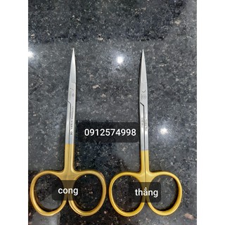 KÉO NHỌN CÁN VÀNG10cm - 12cm- kéo phẫu thuật thẩm mỹ
