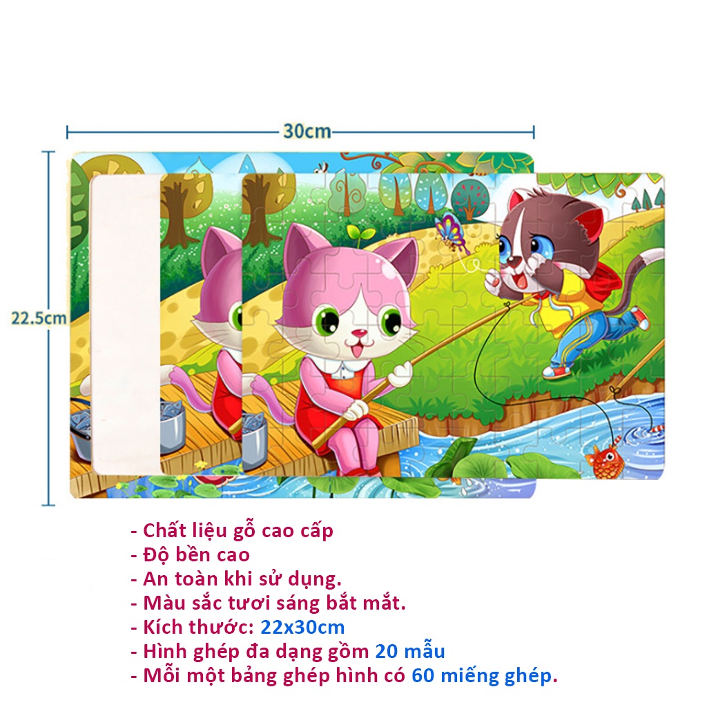 Đồ chơi Bapkids, Tranh ghép hình 60 chi tiết 22x30cm