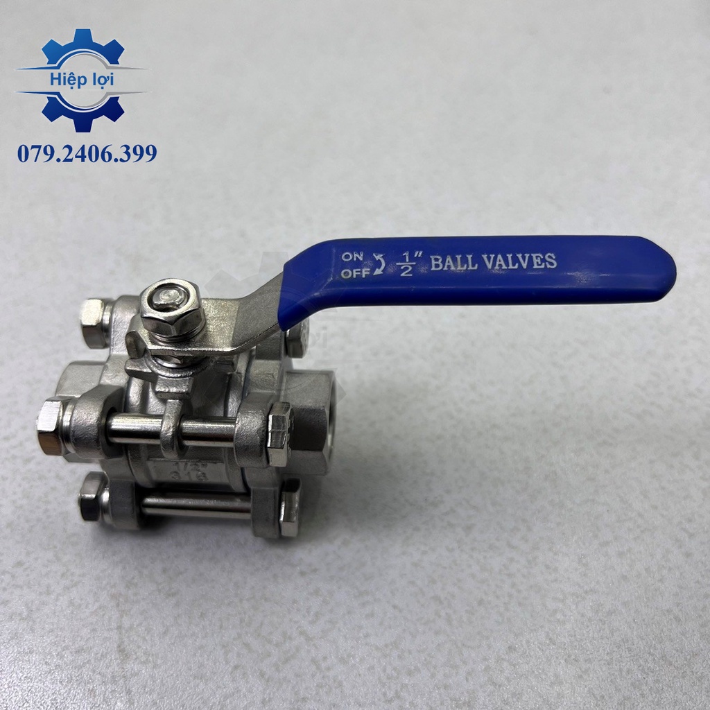 Van bi inox 3 thân gạt tay - Van khóa bi inox gạt tay 3 thân
