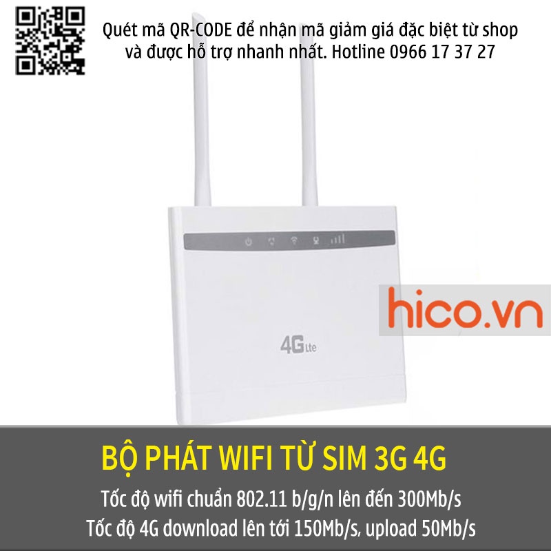 Bộ Phát Wifi Từ Sim 3G 4G LTE CPE 101 - 3 Cổng Lan , Truy Cập Tối Đa 32 Thiết Bị , Lắp Cho Oto Khách , Camera , TV Smart