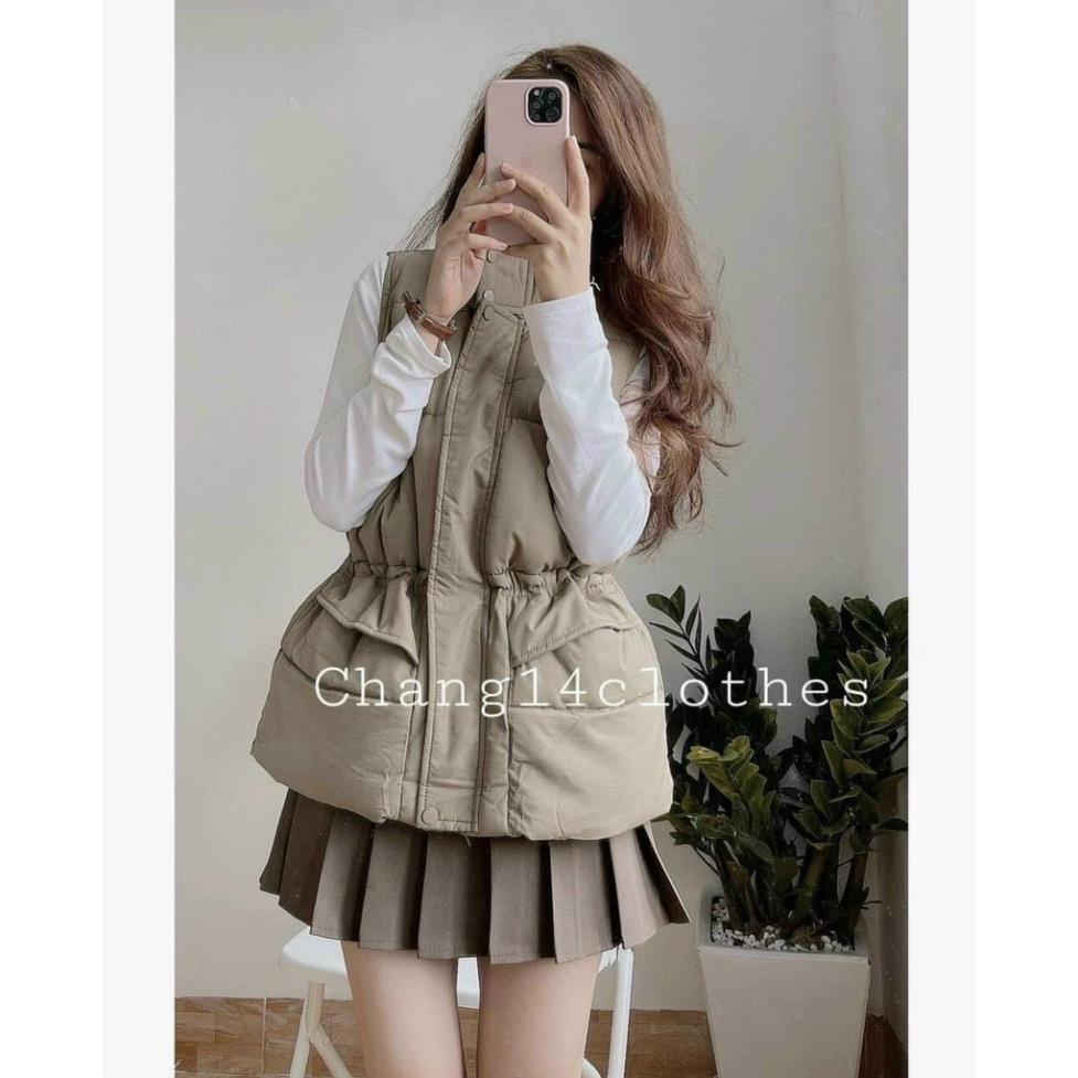 < Áo khoác phao ghi lê >