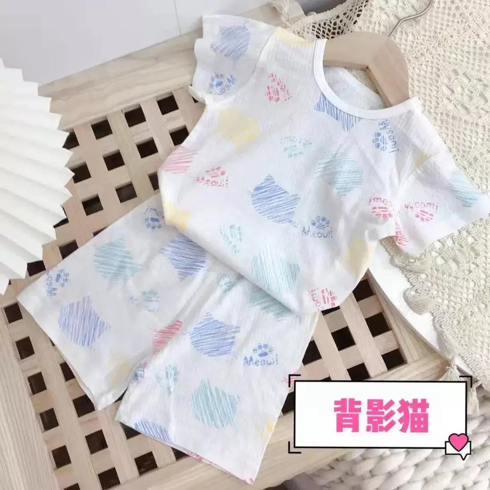 Đồ Bộ Cotton Thông Hơi Ngắn Tay Mùa Hè Cho Bé Trai Và Bé Gái size 73-120