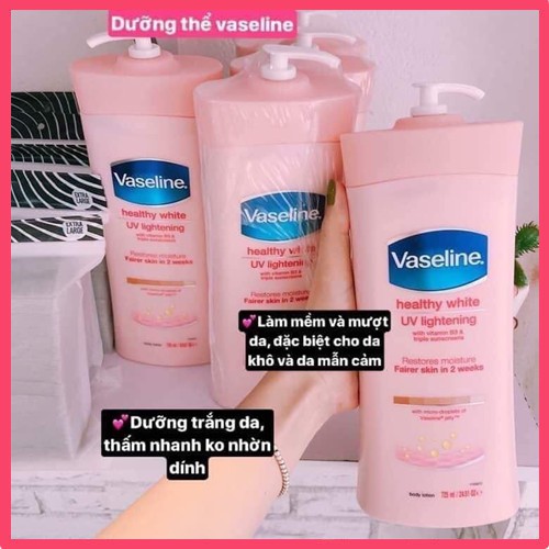 Dưỡng Thể Vaseline UV lightening 2weeks 725ml Hồng