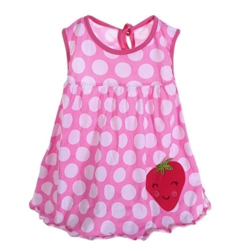 Đầm cotton không tay nhiều họa tiết xinh xắn cho bé gái