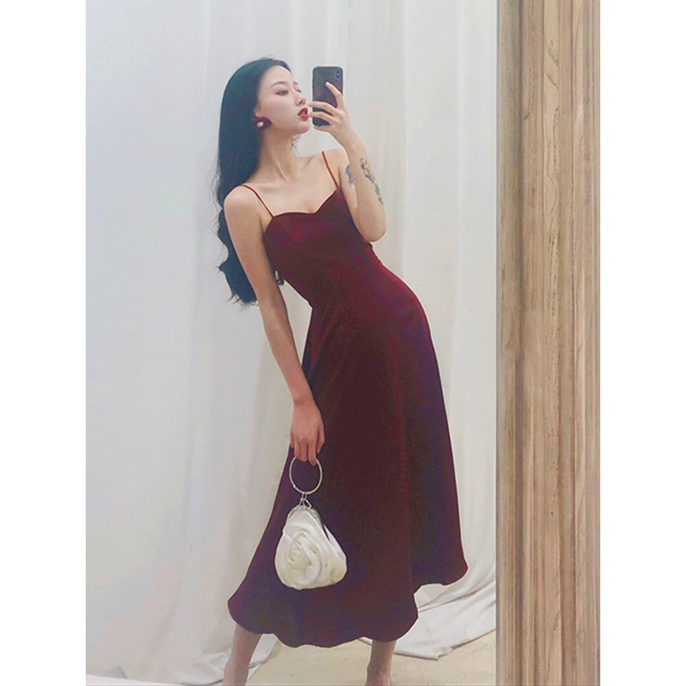 Đầm hai dây thắt lưng ulzzang dự tiệc sexy