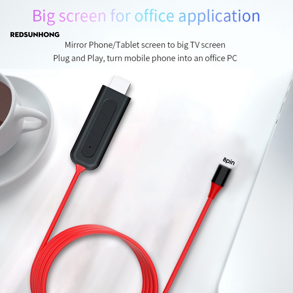 Dây Cáp Chuyển Đổi Video Kỹ Thuật Số 8Pin Sang HDMI-compatible 1080P Cho Điện Thoại