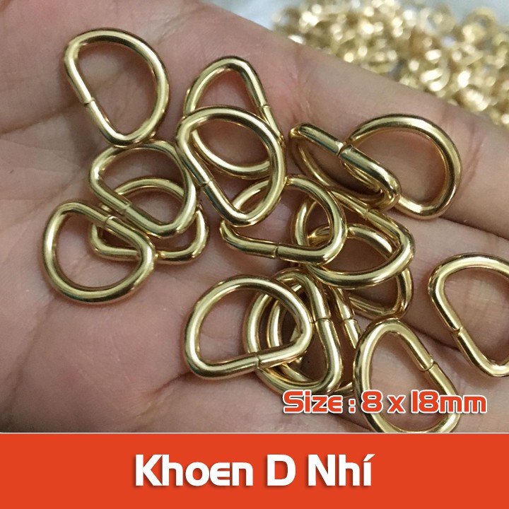 Khoen D Số 3 - Ngang 1,7cm x Cao 1,2cm - Phụ kiện túi ví - Phụ kiện thủ công handmade