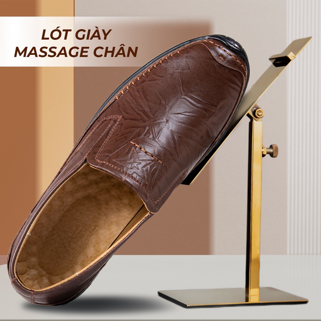 Giày nam lười chất liệu da bò tây đẹp phong cách công sở thiết kế mọi cao cấp bảo hành 5 năm NK69 TIMAN