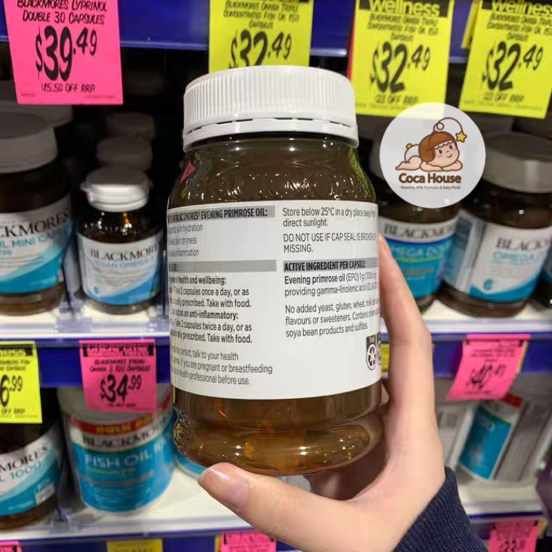 BLACKMORES EVENING PRIMROSE OIL 190 VIÊN✅ĐỦ BILL, TEM, HOT PRICE✅ ổn định nội tiết tố, đẹp da | BigBuy360 - bigbuy360.vn
