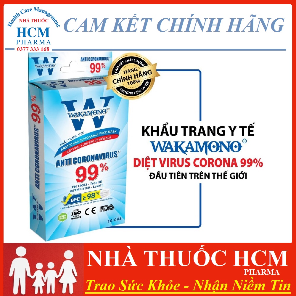 Khẩu Trang Y Tế Wakamono Việt Nam Chính Hãng Kháng Khuẩn Kháng Virut Mùi Thơm Tự Nhiên Dễ Thở Chắn Giọt Bắn Hiệu Quả HCM