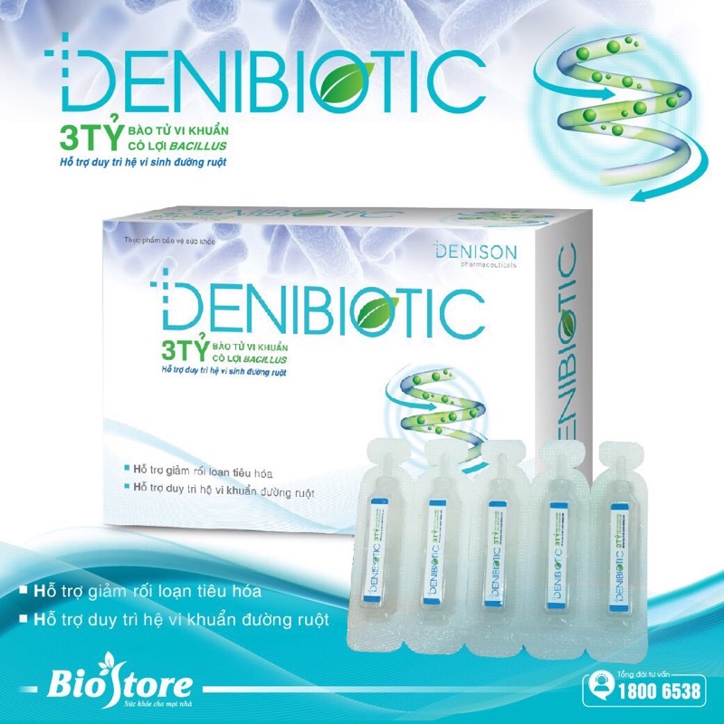Men ống DENIBIOTIC 5ML - Cân bằng hệ vi sinh đường ruột, tiêu hóa khỏe