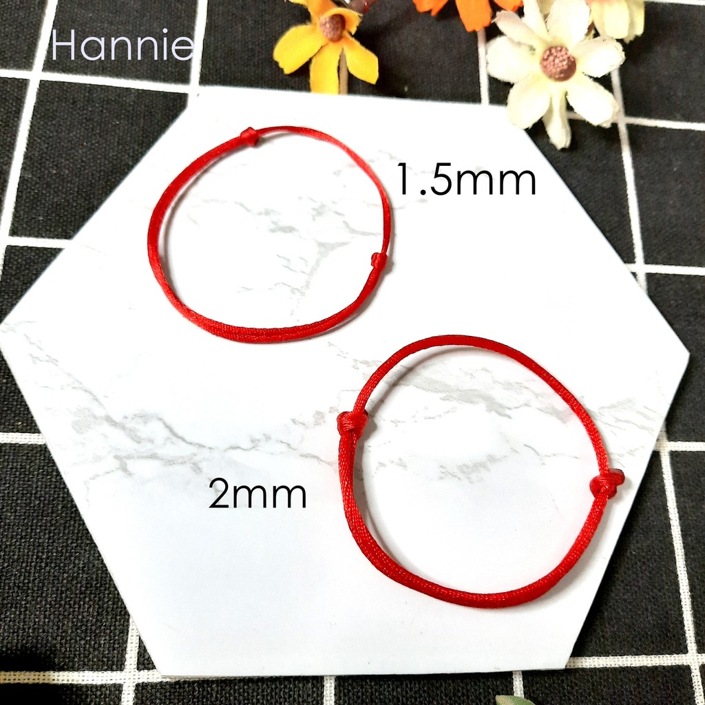 (Đỏ/Đen) Vòng tay chỉ đỏ/đen may mắn khóa trượt đeo tay nam nữ - Lucky Bracelet handmade