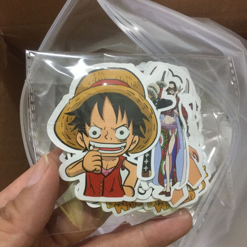Set 50 Nhãn Dán Hình Nhân Vật Hoạt Hình One Piece Chống Thấm Nước | BigBuy360 - bigbuy360.vn