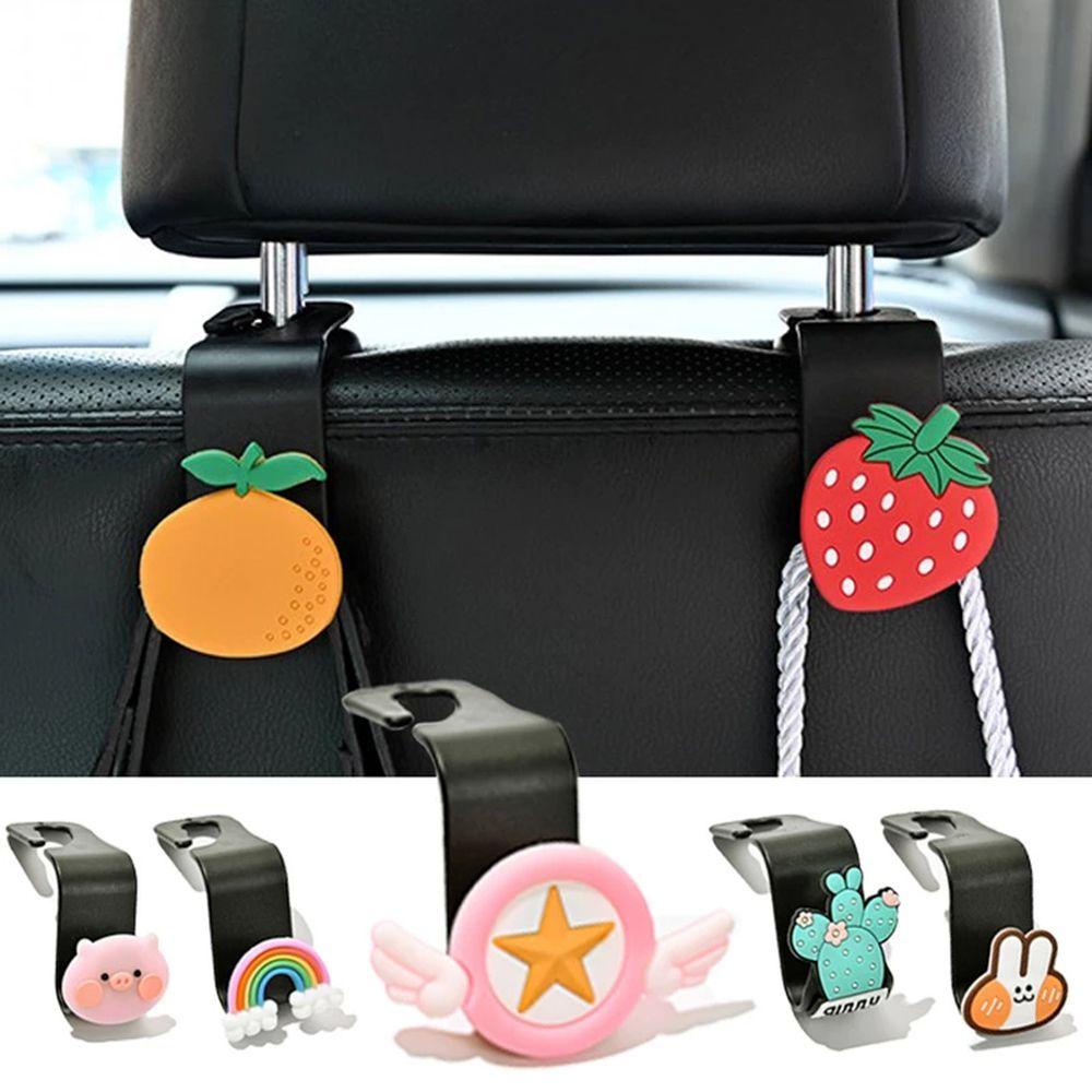 Móc Treo Đồ Gắn Sau Ghế Xe Hơi Họa Tiết Trái Cây / Ngôi Sao Hoạt Hình Trang Trí Nội Thất