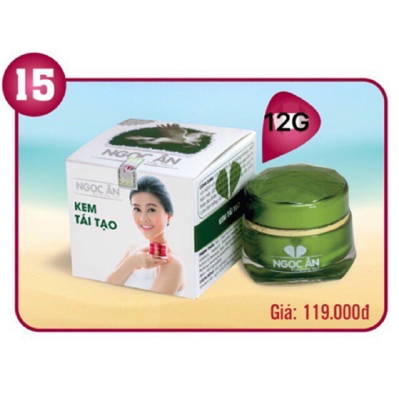 Kem NGỌC ÂN, mụn, nám, trăng da, tái tạo 12g