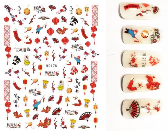 Trang trí móng tay tết