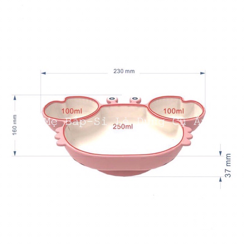 Khay ăn dặm Silicon có đế hút chống lật hình con vật ngộ nghĩnh