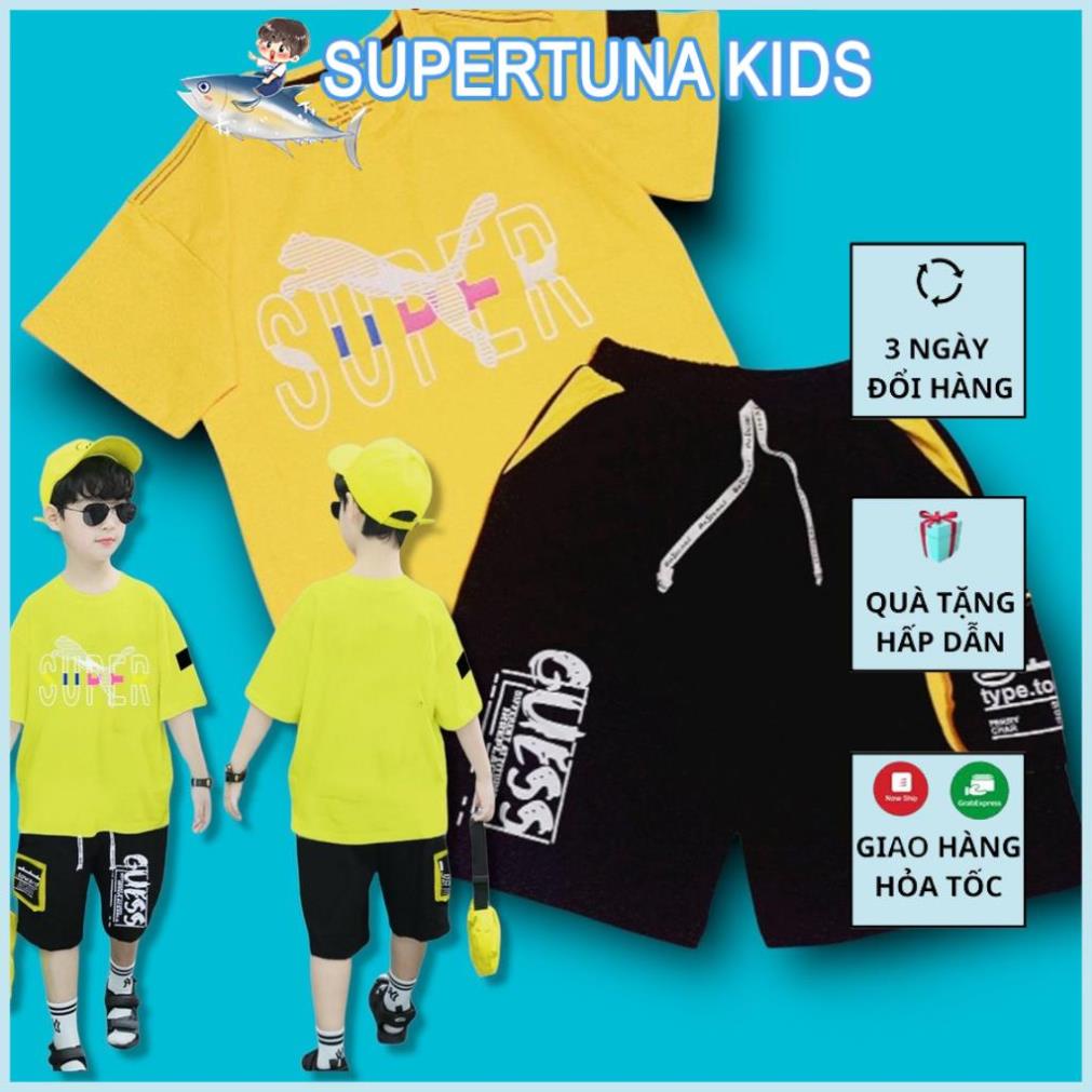 Quần áo cho bé trai 20kg-67kg cotton 4 chiều 100% thun xịn mát mặc đi chơi đi học SUPERTUNA KIDS