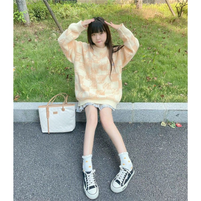 Áo Sweater Mùa Đông Mềm Mại Màu Vàng Sữa Ngọt Ngào Phong Cách Hàn Quốc Cho Nữ