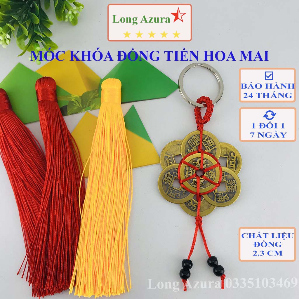 Đồng tiền hoa mai phong thủy, 6 cánh, kim tiền, đồng thâu, xâu tiền lục đế, 6 đồng xu