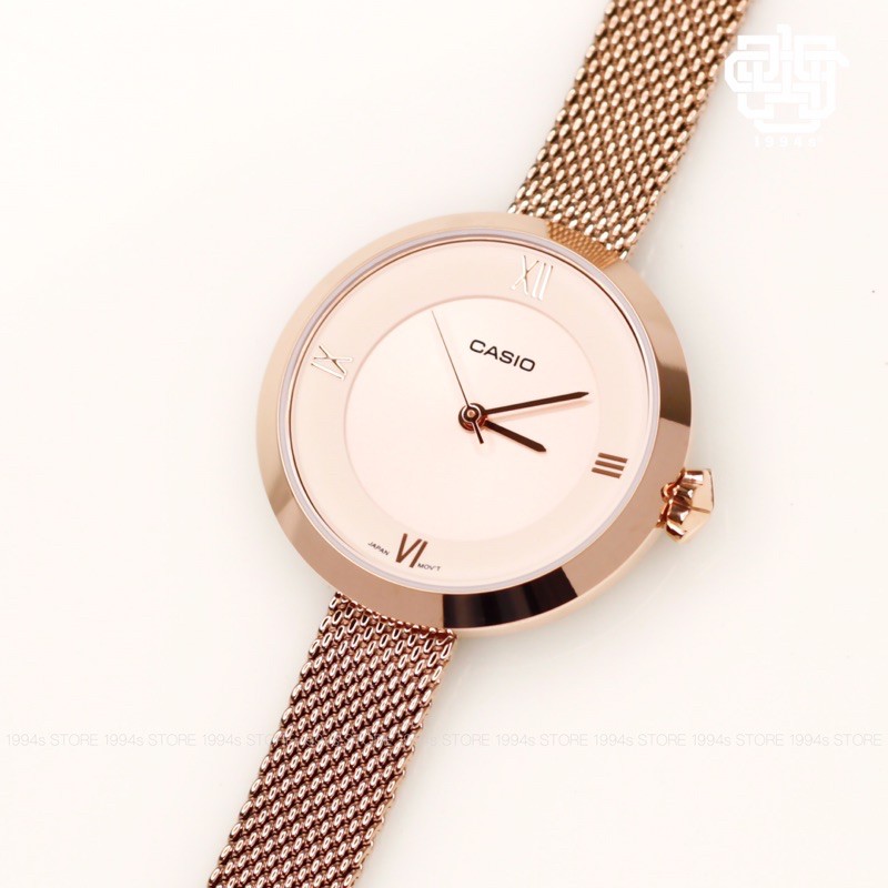 Đồng hồ nữ Casio LTP-E154MPG-4A dây thép rose gold chính hãng