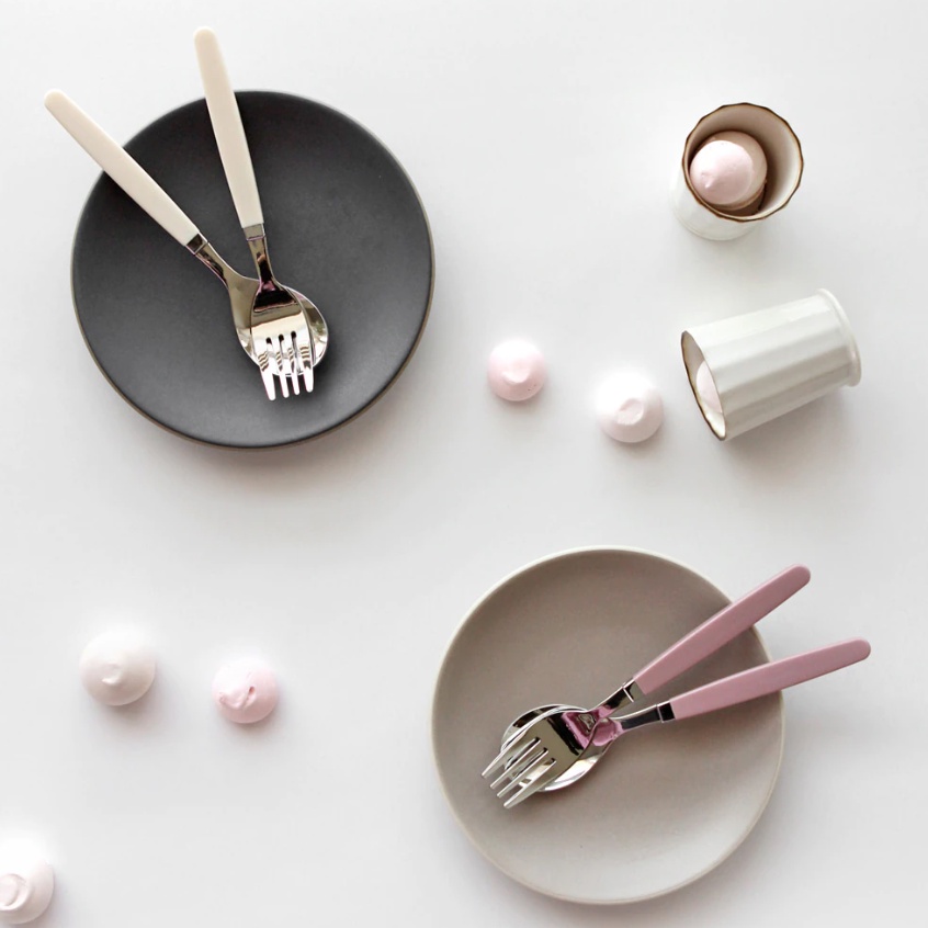 ♡K-kitchen♡  bộ muỗng nĩa trẻ em 10 màu camome