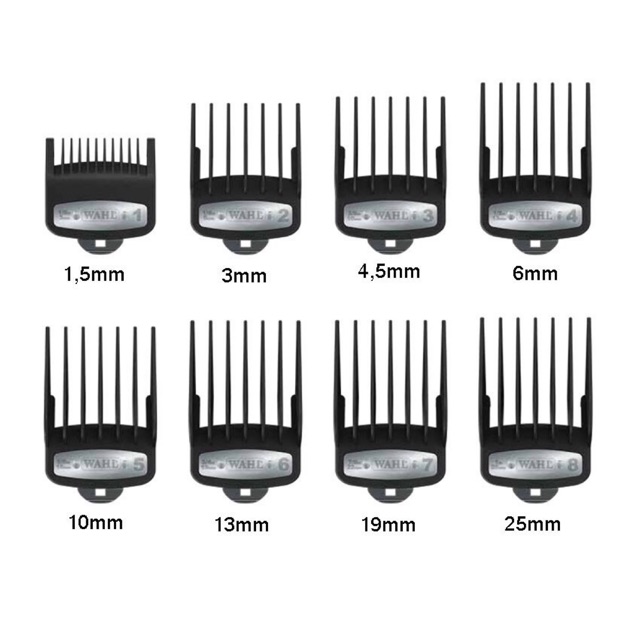 Bộ cữ WAHL 8 cữ gá thép