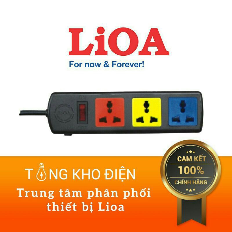 Ổ cắm điện LIOA, 4 lỗ 6 lỗ 10 lỗ, có công tắc, ~2000W - 3300W, dây dài 3m/5m