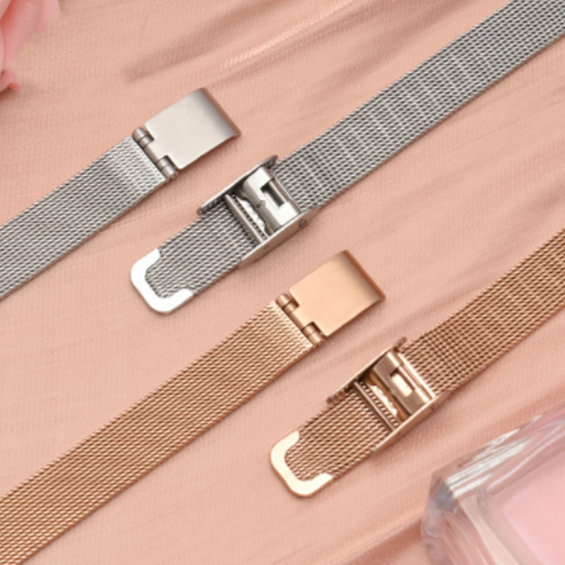 Dây đeo đồng hồ bằng thép không gỉ đầu thẳng khóa lưới phong cách Milan 8mm 10mm 12mm 14mm 15mm 16mm 20mm 24mm