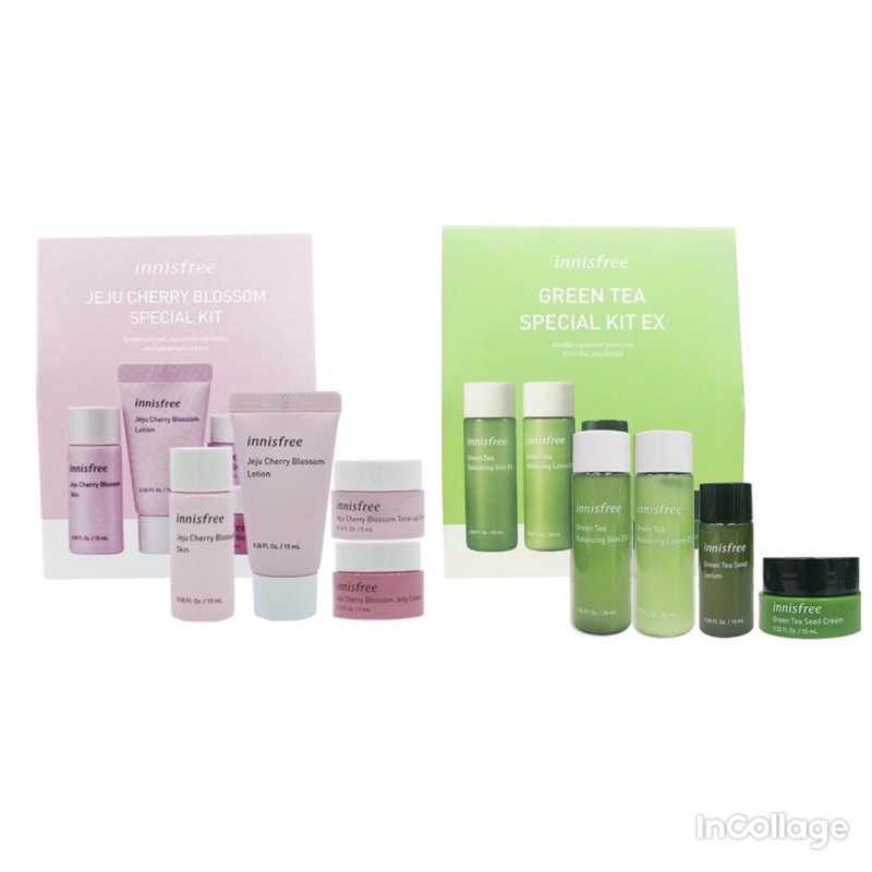 Bộ Dưỡng Dưỡng Ẩm Và Nâng Tông Da Sáng Innisfree Jeju Cherry Blossom Special Kit Mini