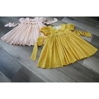 ĐẦM SMOCK CỔ SEN THÊU HOA