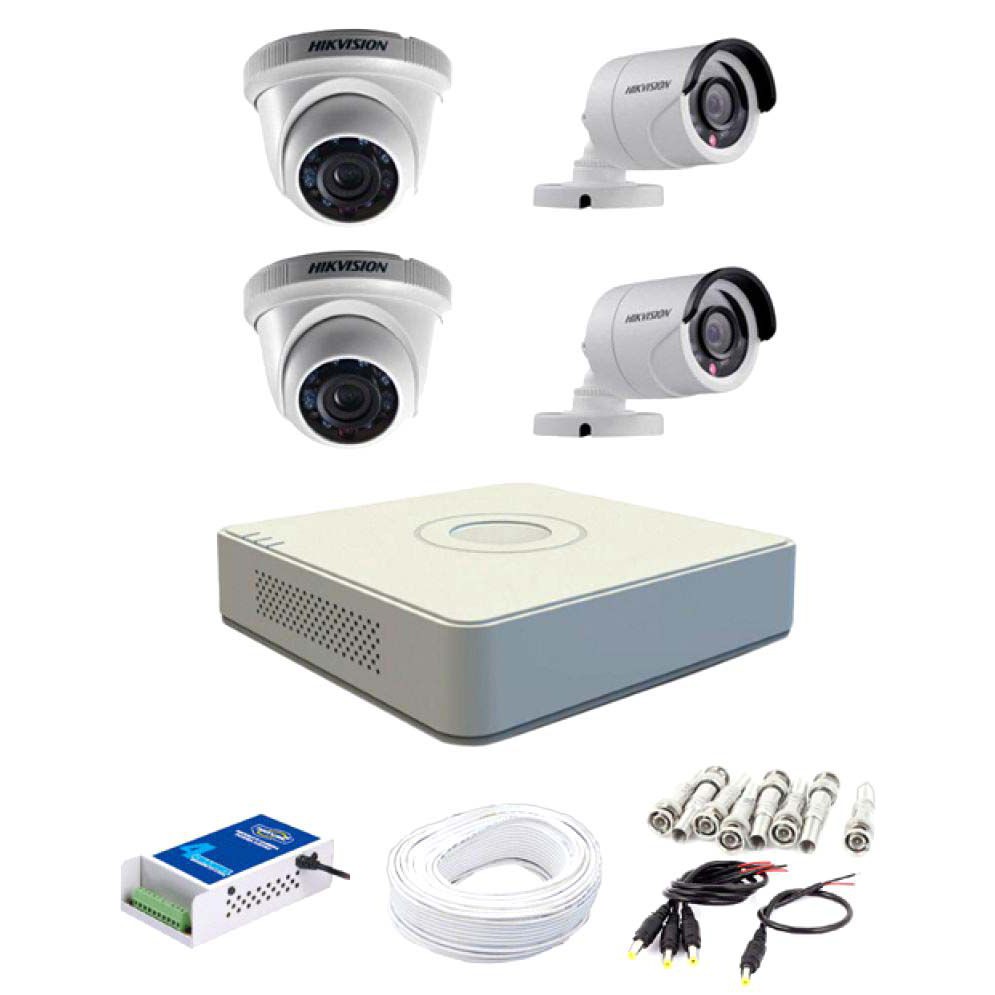 Bộ 4 camera Hikvision 1.0MP chính hãng hình ảnh HD cực nét