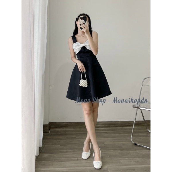 ĐẦM 2S ĐEN PHỐI NƠ TRẮNG NGỰC KTGIMI (Kèm ảnh thật)