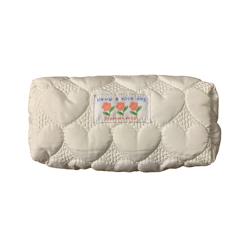 Túi đựng bút/ mỹ phẩm in hình hoa xinh xắn có sức chứa lớn