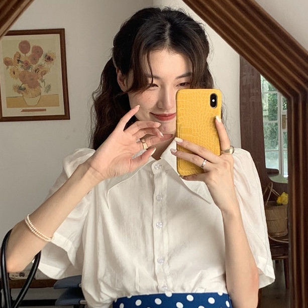 Bộ Áo Mỏng Dáng Chữ A + Chân Váy Chấm Bi Thời Trang Hàn Quốc 2022